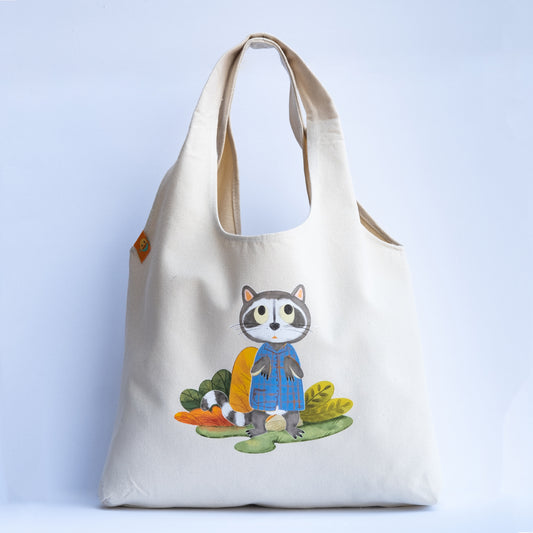 Canvas Grocery Bags-Raccoon