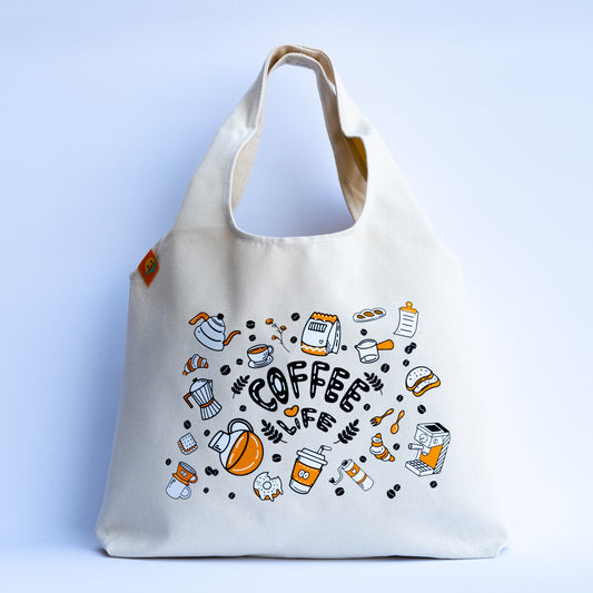 Canvas Grocery Bags-Coffee Life