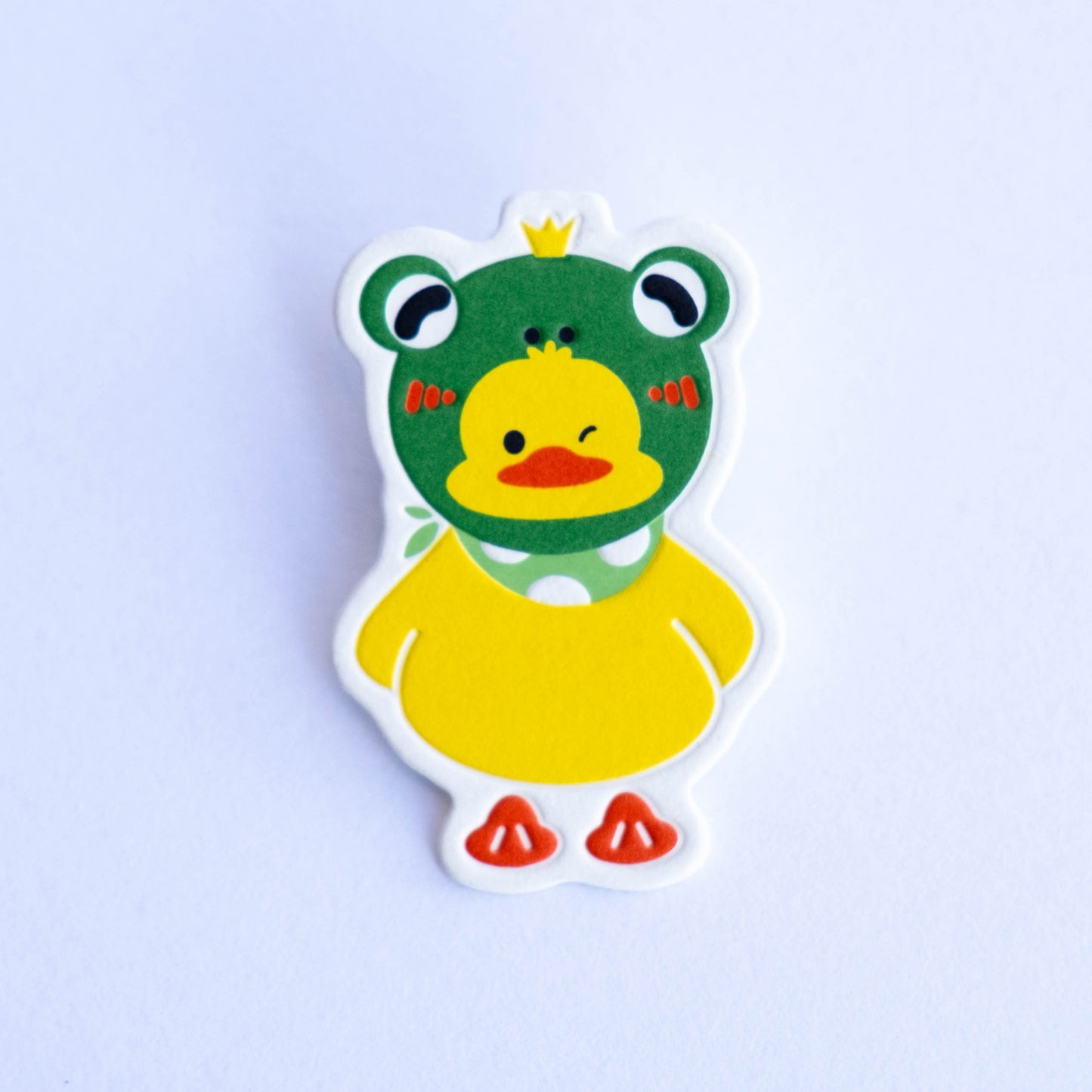 Dada Letterpress Pin Badge-The Frog Ducky